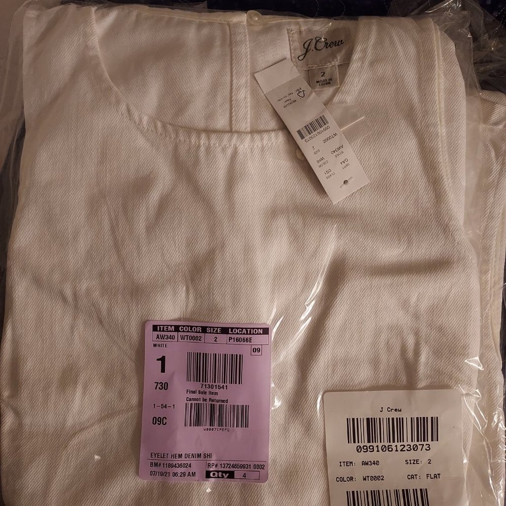 NWT J.Crew white denim shift dress - Picture 9 of 13